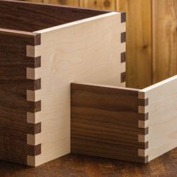 two boxes with dovetail joints