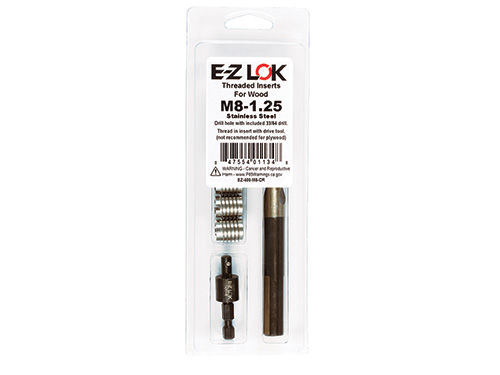 Threaded insert installation drill bit and hardware