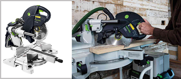 kapex miter saw cutting a board
