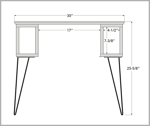 kids desk plan drawing