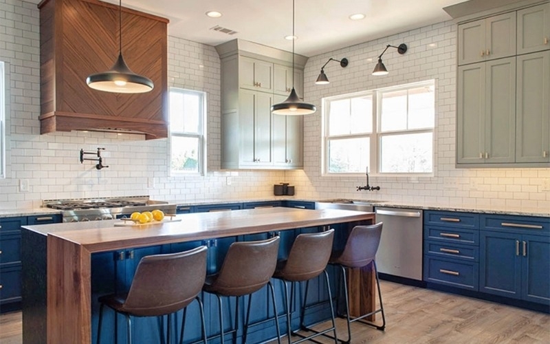 kitchen with refaced kitchen cabinets