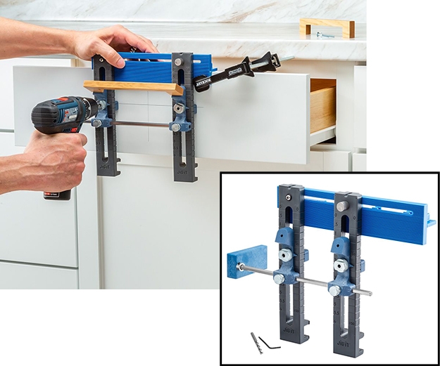 knob and pull drilling guide
