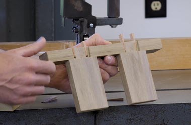 Band sawn through tenon joinery