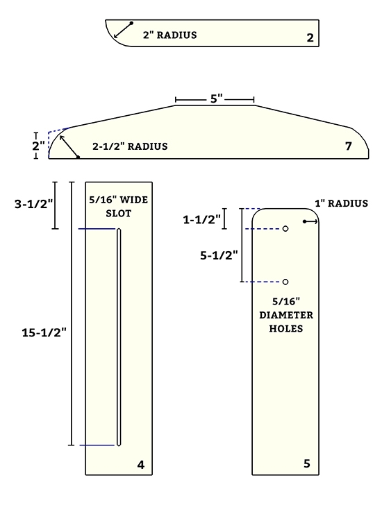 diagram showing part dimension details