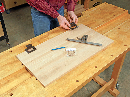 Marking location of placing hinges on chest lid