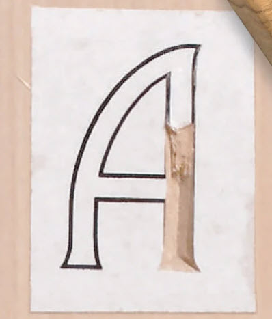 Using printed paper as a letter carving template