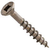 Example of a wood screw with lubed threads