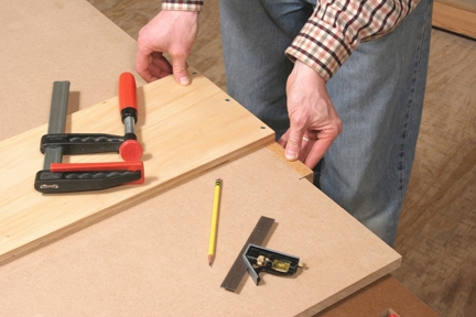 Marking cuts around crosscutting jig