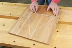 Draw a triangle pattern on the panel parts to help match them up later