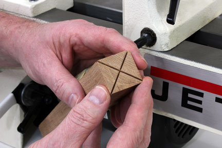 Marking crosshatch in spindle blank