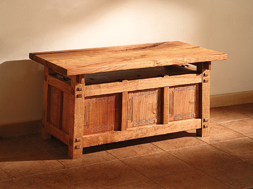 Bench and chest project made from mesquite lumber