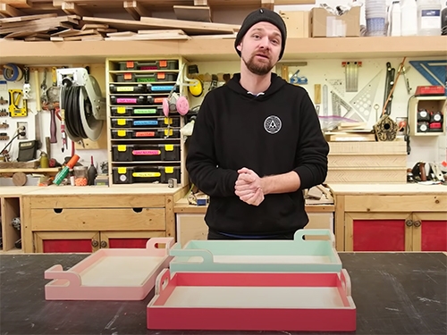 Michal Alm and a set of nesting plywood trays