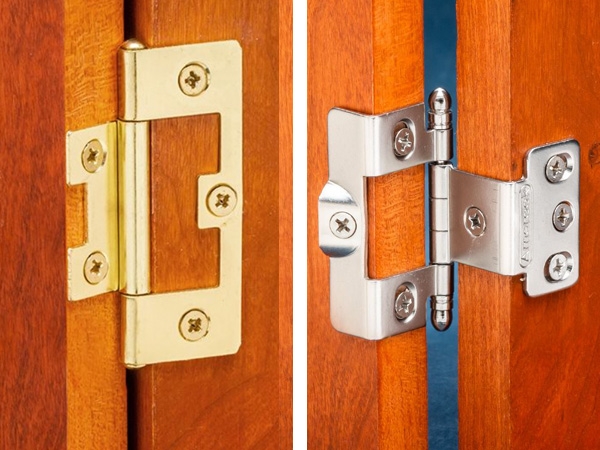 two no-mortise hinges