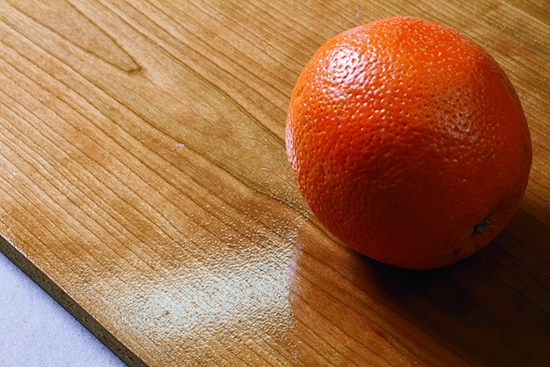 Spray finish pocked with an orange peel-like pattern