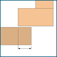 Diagram of an overlay-style cabinet door