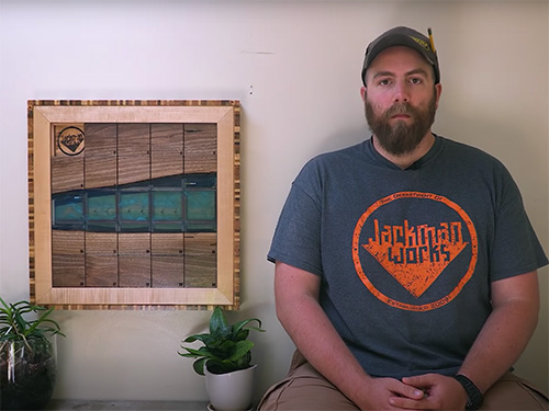 Paul Jackman and is pallet wood slide puzzle art
