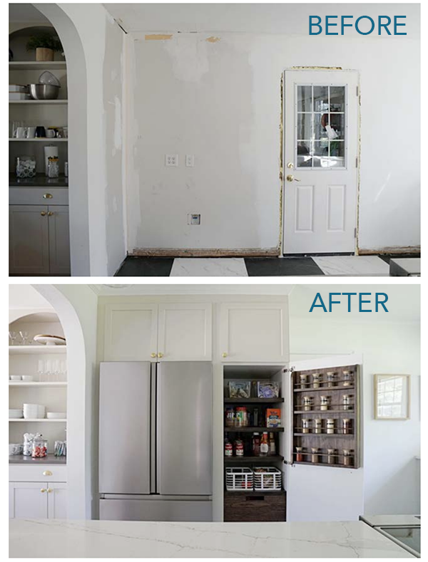 DIY kitchen pantry before and after