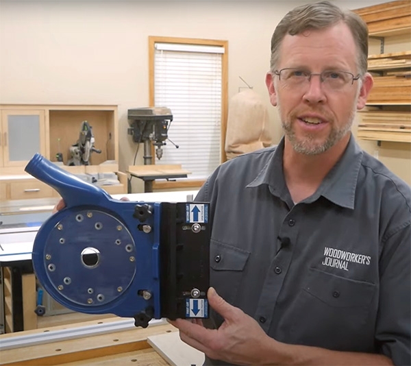 Chris Marshall holding dado jig