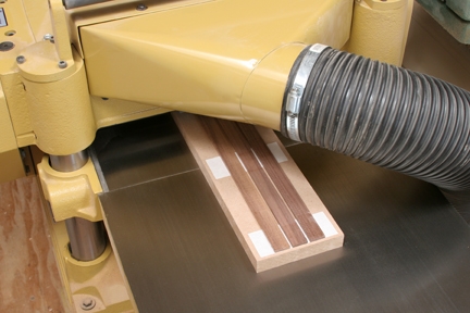 Planing spline pieces down to size