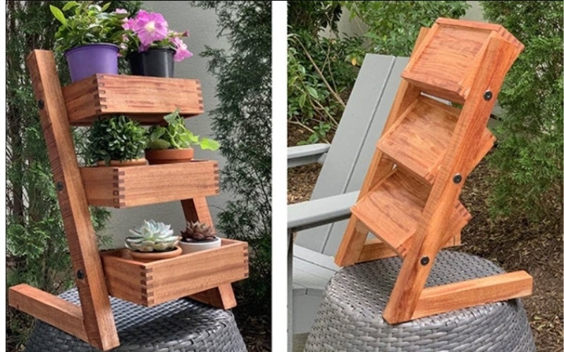 plant stand shown open and closed