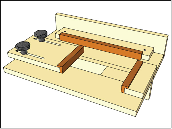 Drawing of a plunge router jig