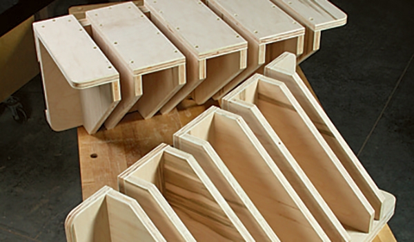Clamp storage racks made from a single piece of plywood