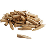 Examples of wood plugs cut longer to fill pocket holes