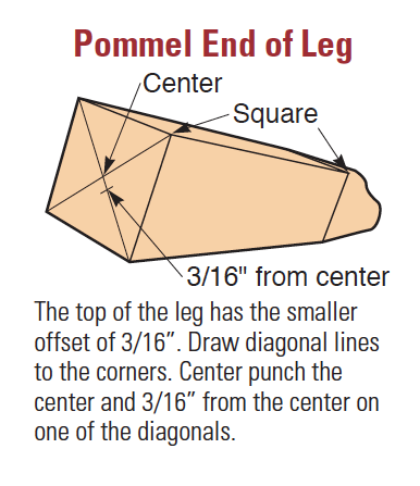 Diagram of the end of a cabriole leg