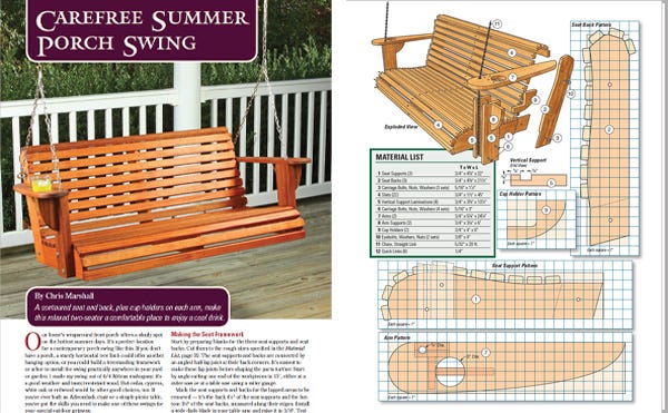 download button for porch swing project plan