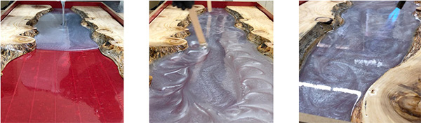 Pouring Table Top Pro mixture into mold