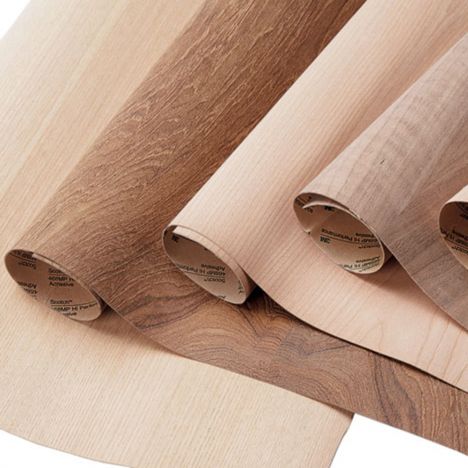 Sheets of adhesive wood veneer