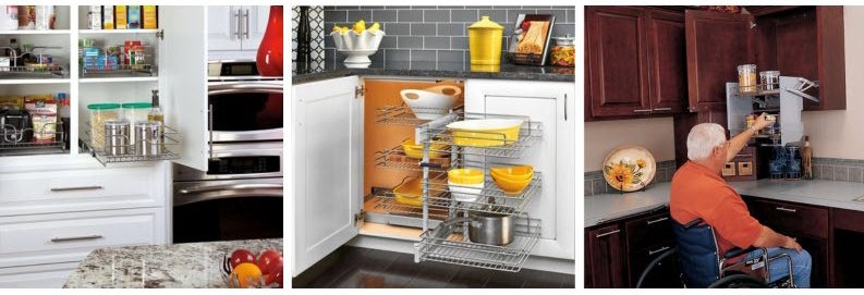 pullout shelve options from Rev-a-Shelf