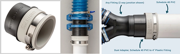 PVC dust collection adapter