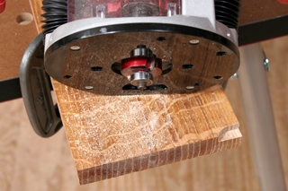 Routed rabbet cut on frame