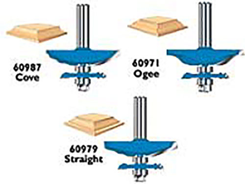 Different router bits for cutting raised panels