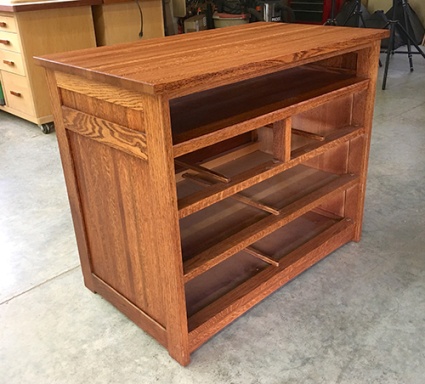 Refinished pine television stand