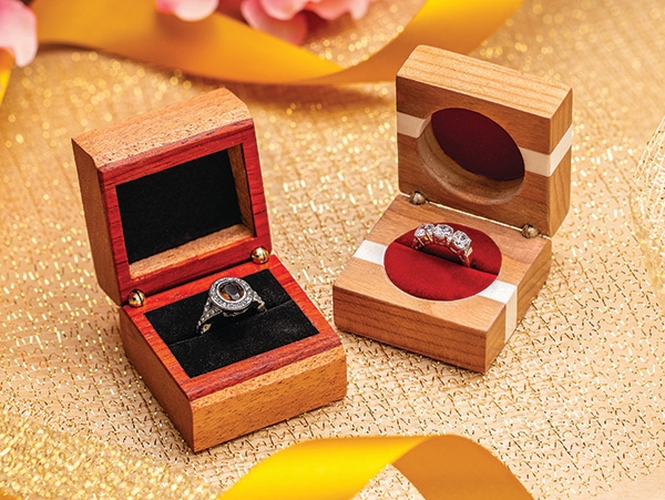 two wood ring boxes