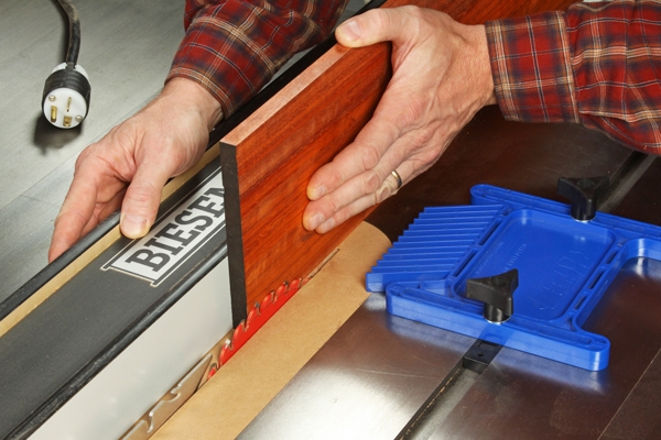 Ripping pieces from blanks to make dowel rods
