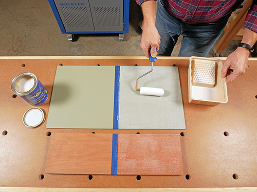 Applying dead flat paint with a roller
