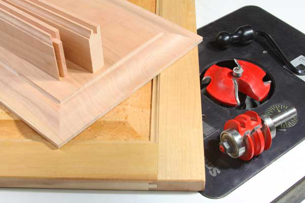 Cabinet doors shaped on a router