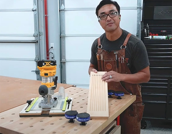 Huy Huynh and fluting jig