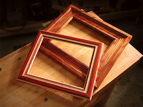 Picture frames cut with a router
