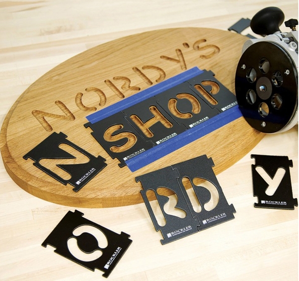 Sign made with letter templates and an inlay kit