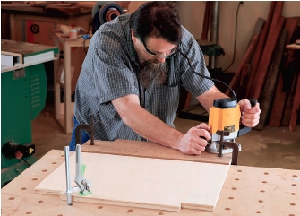 Routing workshop cart panel with template