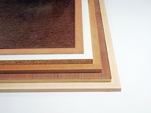 Six different types of sheet good panels