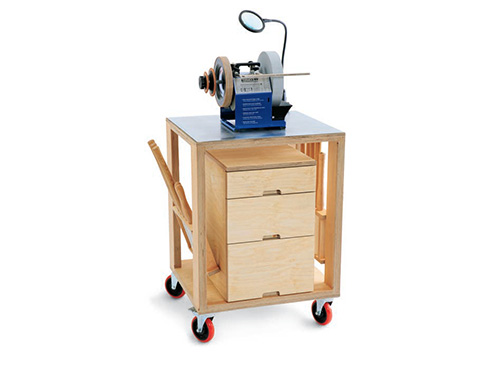 Mobile workshop sharpening cart
