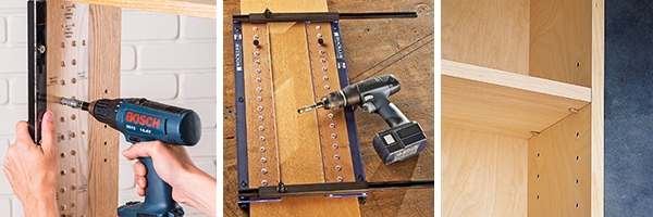 shelf pin installlation jigs