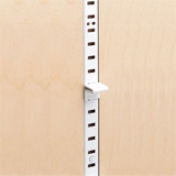 Example of a shelf standard strip for installing adjustable shelving