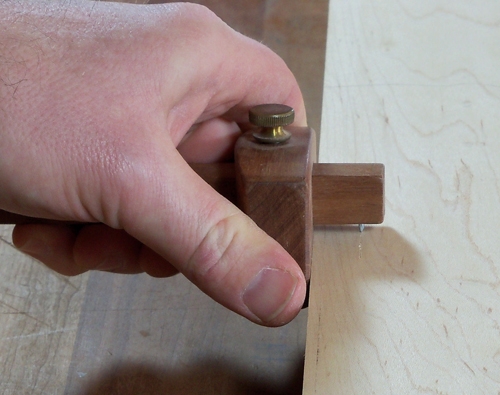 Marking gauge assembled in a workshop
