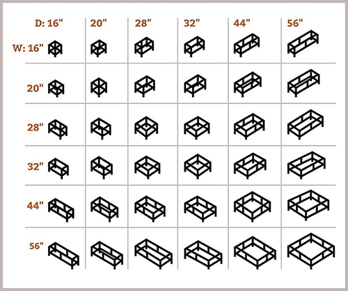 shop stand sizes